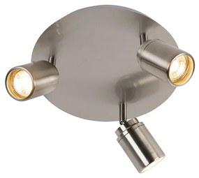 Spot modern pentru baie din oțel cu 3 lumini IP44 - Ducha