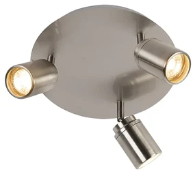 Spot modern pentru baie din oțel cu 3 lumini IP44 - Ducha