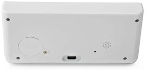Nedis WCACQ20WT - Ceas cu alarmă, ecran LCD și încărcător wireless 15W/5V alb