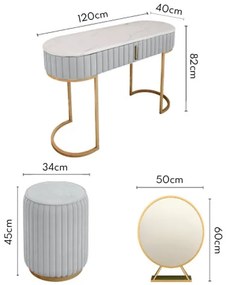 Set masuta de toaleta si taburet Lille - H82 cm