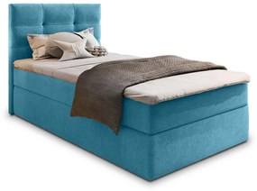 Pat tapiat boxspring GLORIEN VELVET 80x200 cm albastru Saltele: Saltea cu arcuri Bonell