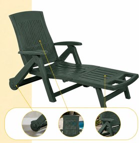 Șezlong de grădină ZIRCONE, 72×195×101 cm, verde închis I.P.A.E-Progarden