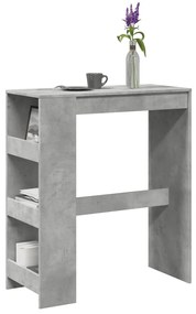 vidaXL Masă de bar cu rafturi gri beton 90x40x103,5 cm lemn prelucrat