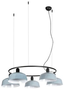 Lustra suspendata metal TATAWIN M 5L negru, blue