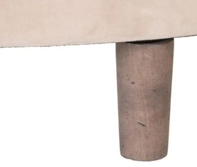 Bancheta textil crem picioare lemn