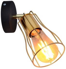 Spot de perete TUBE 1xE27/15W/230V auriu/negru