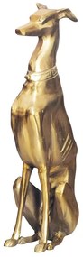 Statueta Decorativa, Figurina Ogar, Aluminiu, Auriu, WINDHUND 70cm