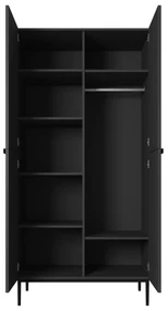 Dulap Nicole cu picioare și mânere metalice 100 cm - negru mat / picioare negre