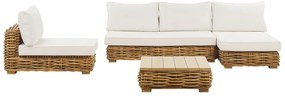 Set de ședere pentru grădină VARELIO (ratan) (maro) (pentru 4 persoane). 1019203