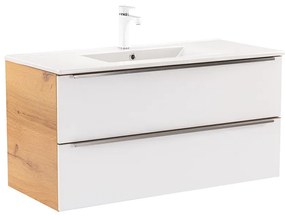 Dulap inferior Vario Trim 100 cu lavoar stejar-alb