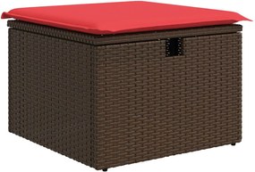 vidaXL Scaun de grădină cu pernă, maro, 55x55x37 cm, poliratan