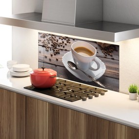 Panou Sticla Bucatarie, 60x150cm, Protectie aragaz, Antistropi, Termorezistent, Alimente, Cafea, Aroma Coffee