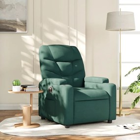 vidaXL Fotoliu rabatabil, verde închis, material textil
