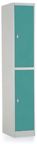 Dulap metalic - 2 cutii, 38 x 45 x 185 cm, blocare, verde - ral 6033