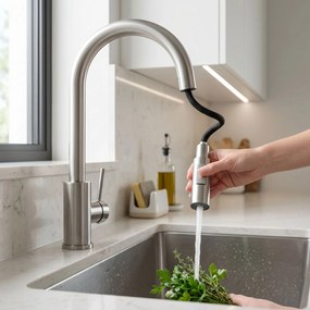 Baterie de bucătărie Rea Fresh Touch Brush Nickel