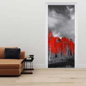 Fototapet pentru ușă - Copaci roșii (95x205cm)