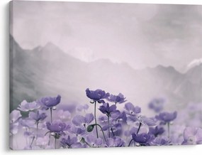 Tablou - Flori mov în munți (70x50 cm)