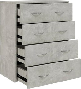vidaXL Servantă cu 4 sertare, gri beton, 60x30,5x71 cm