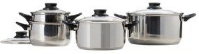 Oala inox cu capac 22cm, 4.7L, Lima