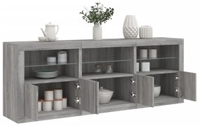 vidaXL Dulap cu lumini LED, gri sonoma, 181,5x37x67 cm