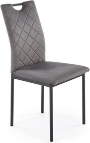 Scaun K577, gri - HLR 21, stofa catifelata/otel, 43x53x93 cm