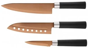 Set 3 cutite Bergner Samurai, inox, acoperire cupru
