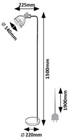 Lampadar FLINT 1xE27/40W/230V negru Rabalux 2242