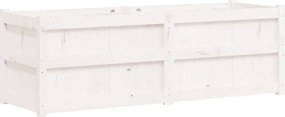 vidaXL Jardinieră de grădină, alb, 150x50x50 cm, lemn masiv de pin