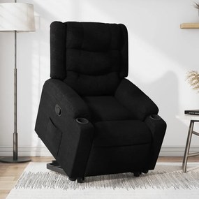 vidaXL Fotoliu rabatabil cu ridicare pe verticală, negru, textil