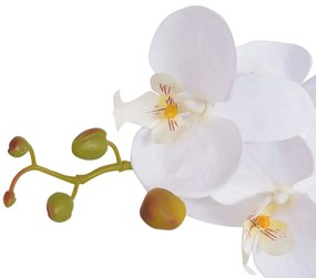 Planta artificiala orhidee cu ghiveci, 65 cm, alb 1, Alb, 65 cm