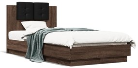 3209981 vidaXL Cadru de pat cu tăblie stejar maro 75x190 cm lemn prelucrat