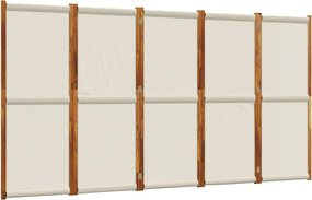 vidaXL Paravan de cameră cu 5 panouri, gri deschis, 350x180 cm