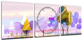 Tablou - Peisaj, abstracție (cu ceas) (90x30 cm)