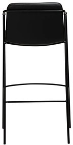 Scaun bar cu husă din piele artificială DAN-FORM Denmark Boto, negru, înălțime 95 cm