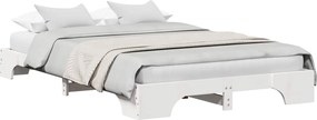 vidaXL Cadru de pat Alb 140 x 190 cm Lemn de pin masiv