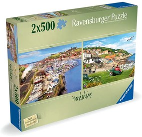 PUZZLE PEISAJE PITORESTI YORKSHIRE WHITBY SI RUNSWICK BAY 2X500 PIESE - RAVENSBURGER (RVSPA00011)