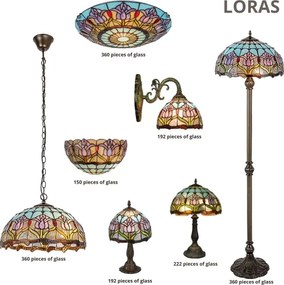 Lampă de masă Tiffany din vitralii LORAS 1xE14/40W/230V - Brilagi