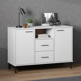 Servantă cu picioare metalice „OSLO” alb 113x40x77 cm lemn