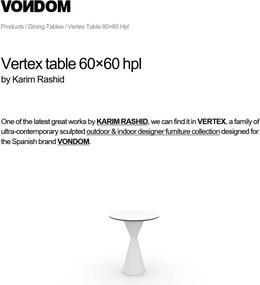Masa de exterior / interior design modern premium VERTEX 60cm