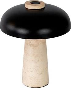Lampa de masa din otel negru si marmura portelanata