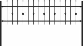 vidaXL Gard cu țărușe Negru 200 x 130 cm Oțel vopsit electrostatic