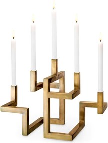 Suport pentru 5 lumanari, design LUX Skyline, alama vintage