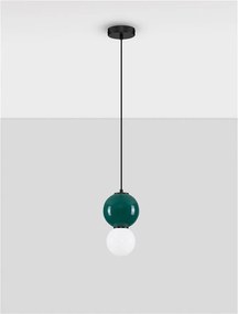 Pendul LED decorativ portelan jasper, sticla alb, NOESIS