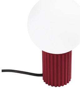 Veioză burgundy cu abajur din sticlă (înălțime 19 cm) Orbital – Sollux