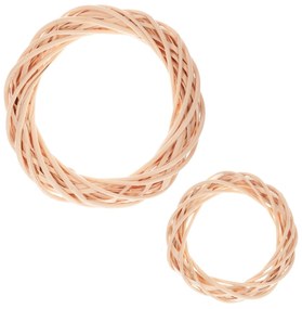 Set de 2 coronițe din răchită, galben, cu diametrul de 30 și 20 cm