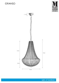Markslöjd 107028 - Lustră de cristal dimmabilă pe lanț GRÄNSÖ 3xE14/40W/230V