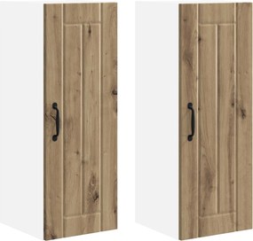 vidaXL Dulap de bucătărie 2 pcs Stejar Artizanal 30 x 31 x 80 cm