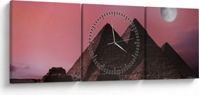 Tablou - Piramidă, Giza, Egipt (cu ceas) (90x30 cm)