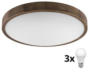 Plafonieră LED Brilagi CARVALHO SLIM 3xE27/60W/230V stejar nuc d. 47 cm