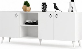 Comoda 616TNM1607, alb, PAL melaminat, 180x45x79 cm